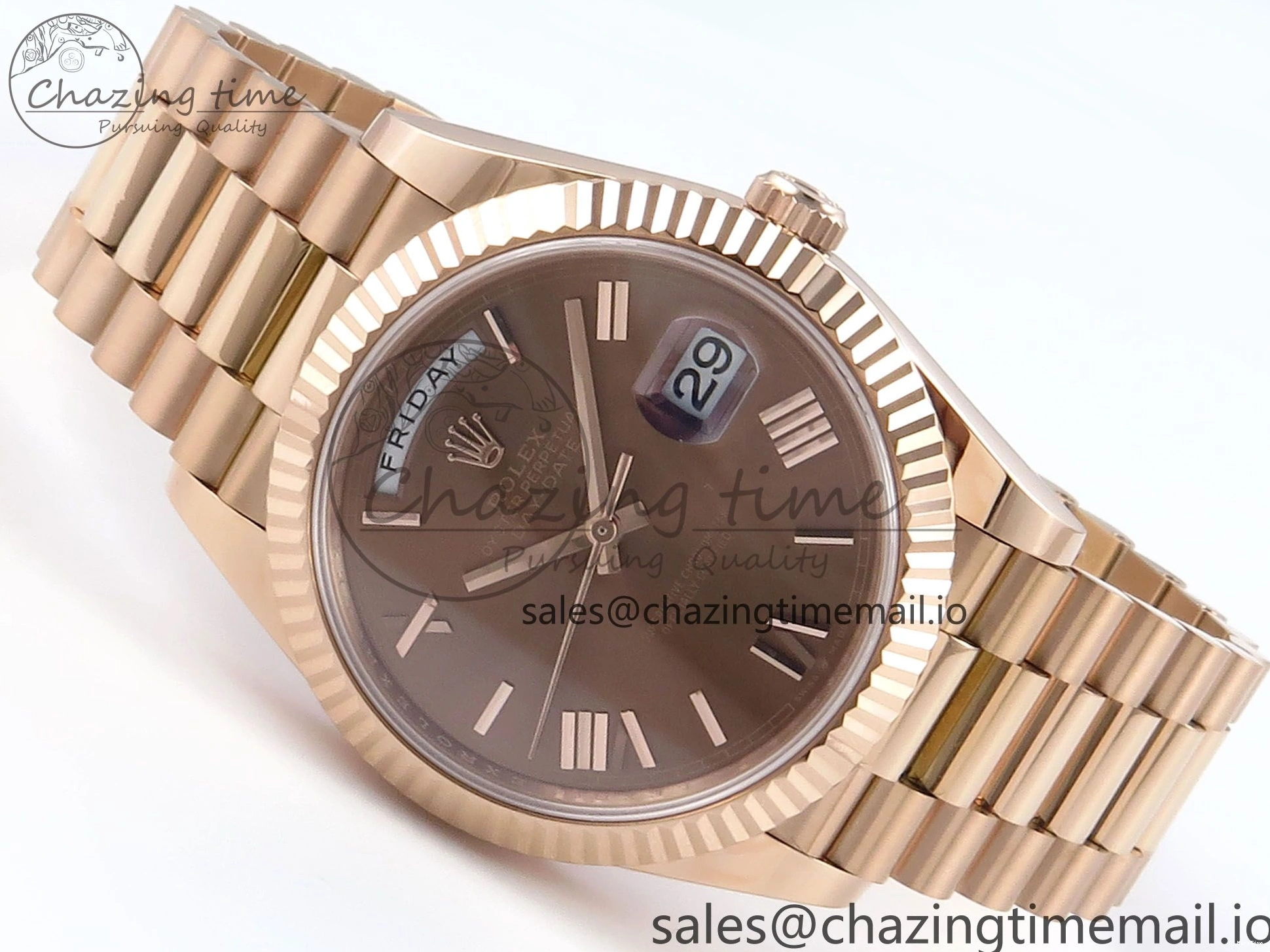 MiroTime 0119 Day Date 40 RG 228235 Noob 1:1 Best Edition Brown Roman Dial on President Bracelet A2836 (Gain Weight) UrbanChic 794